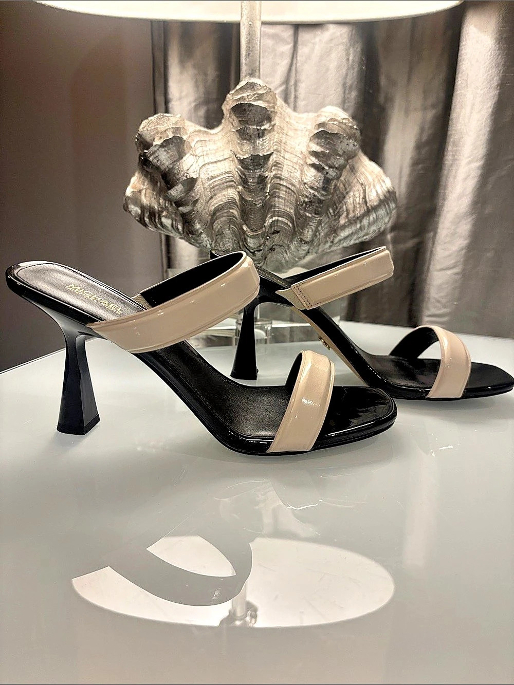 Michael Kors Alessia Mule Sandal Black & Beige US 8M